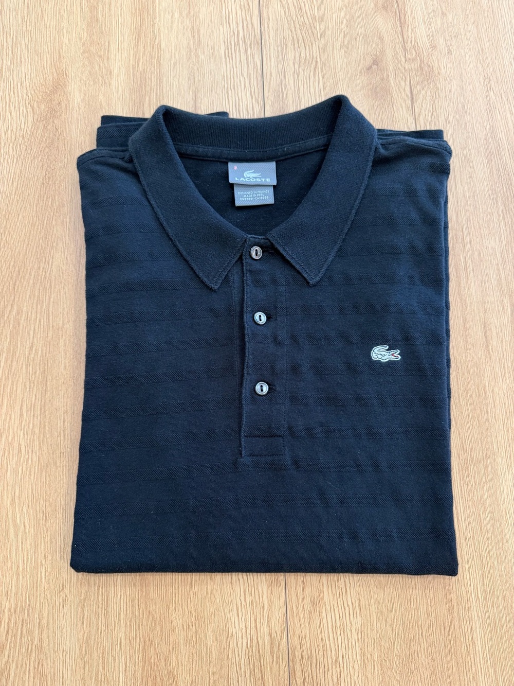 Lacoste Black Men's Polo with Embroidered Crocodile